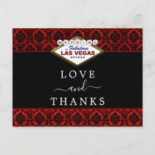 The Glitter Damask Las Vegas Bröllops Kollektion Meddelande Vykort