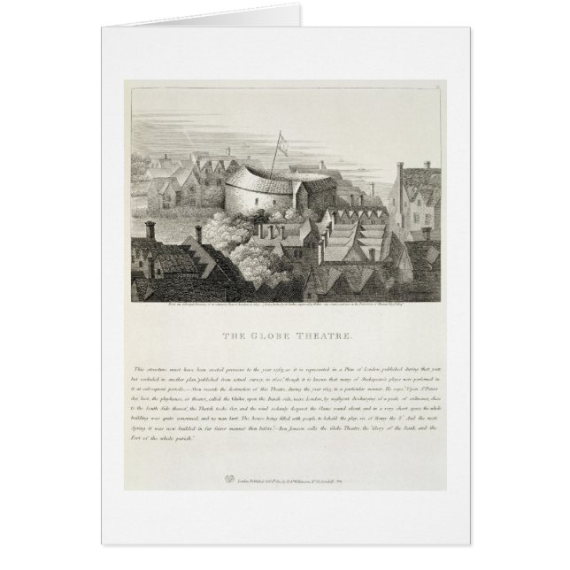 The Globe Theater, c.1647, utgiven av Robert Wil Hälsningskort (Framsidan)