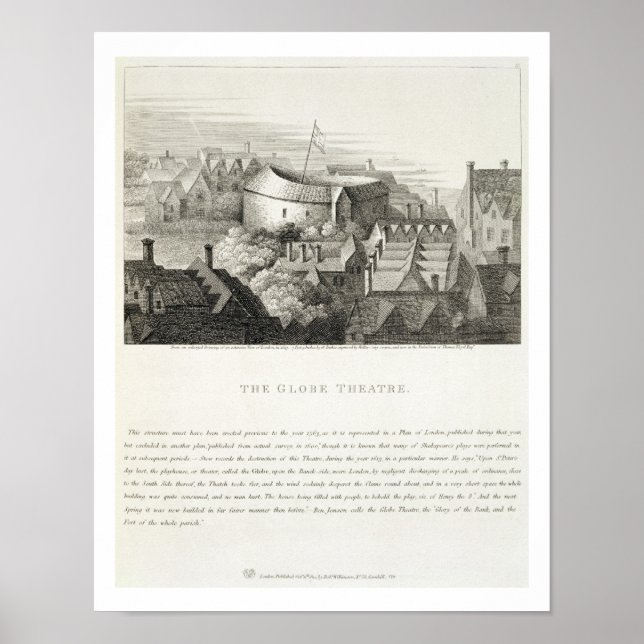 The Globe Theater, c.1647, utgiven av Robert Wil Poster (Framsidan)