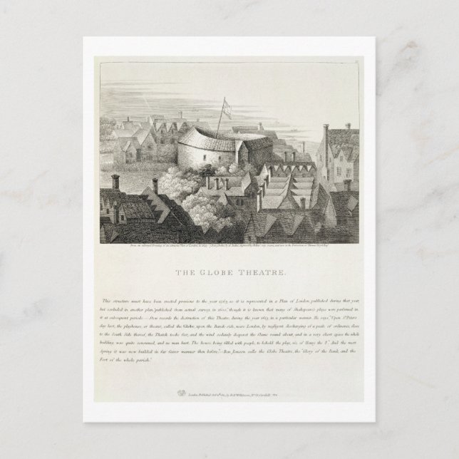 The Globe Theater, c.1647, utgiven av Robert Wil Vykort (Framsida)