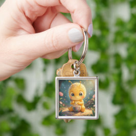 The Glowing Wanderer and the Art of Nectar.1 Fyrkantig Silverfärgad Nyckelring