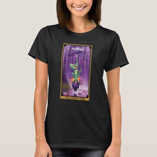 The Goddess Tara The Hanged Woman Tarot Card Hindu T Shirt (Framsida)