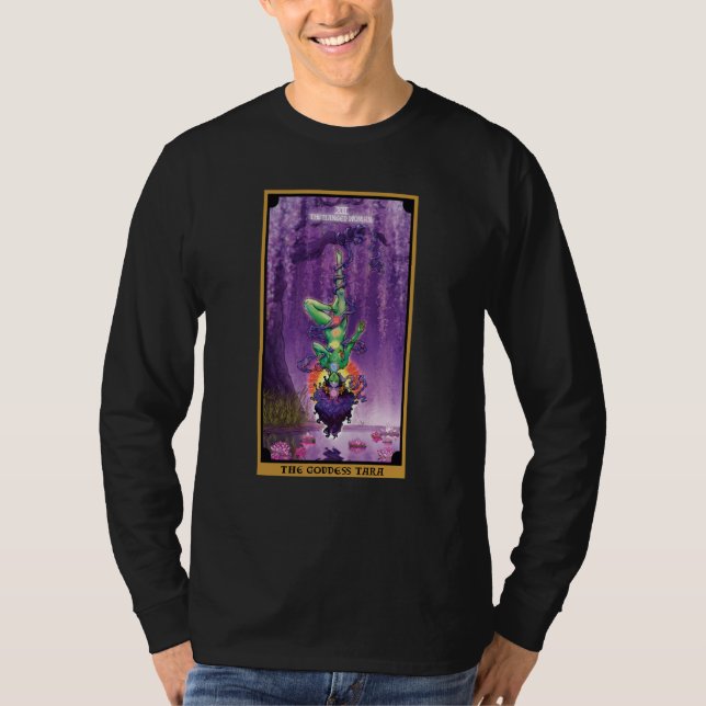 The Goddess Tara The Hanged Woman Tarot Card Hindu T Shirt (Framsida)