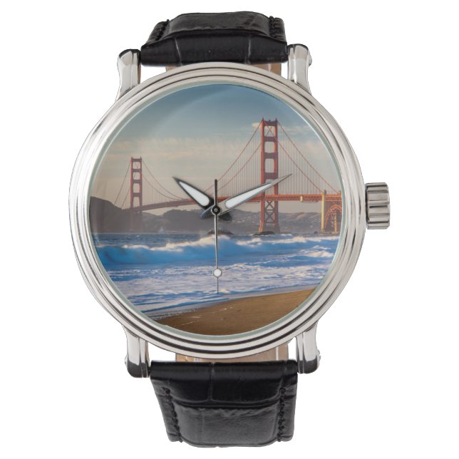 The Golden Gate Bridge från Baker Beach Armbandsur (Framsida)