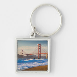 The Golden Gate Bridge från Baker Beach Fyrkantig Silverfärgad Nyckelring