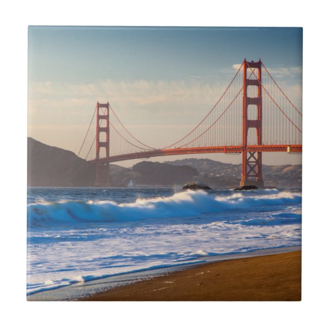 The Golden Gate Bridge från Baker Beach Kakelplatta (Framsidan)