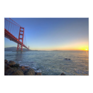 The Golden Gate Bridge vid soluppgång från Fort Fototryck