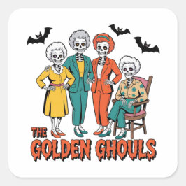 The Golden Ghouls Halloween Sticker Fyrkantigt Klistermärke