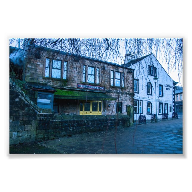 The Golden Lion Pub, Todmorden översätts till: Gol Fototryck (Framsidan)