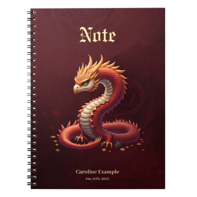 The golden serpent dragon. anteckningsbok (Framsidan)