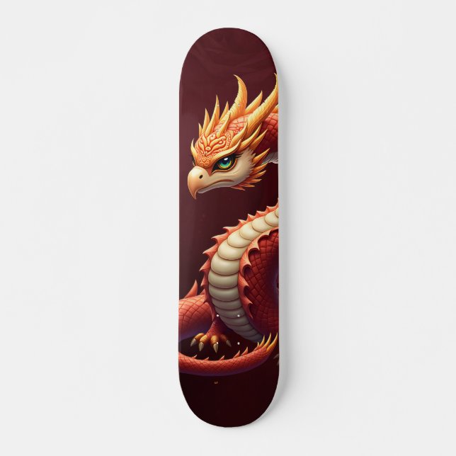 The golden serpent dragon.  mini skateboard bräda 18,5 cm (Framsida)