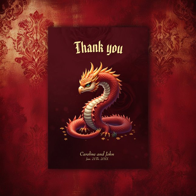 The golden serpent dragon.  tack kort (Skapare uppladdad)