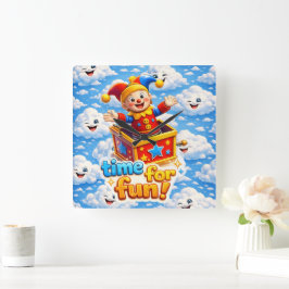 The golden toy box nursery wall clock fyrkantig klocka