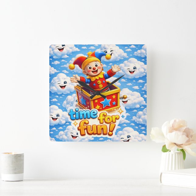 The golden toy box nursery wall clock fyrkantig klocka (Hem)