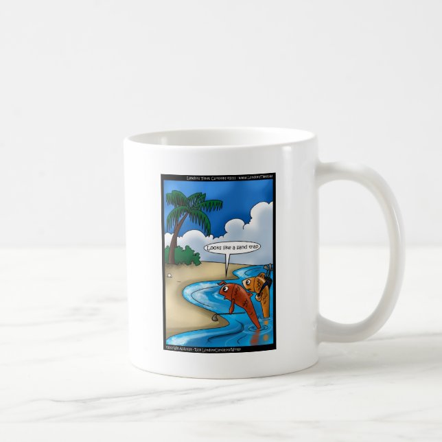 The Golfing Fish Funny Tees Cards & Other Gifts bl Kaffemugg (Höger)