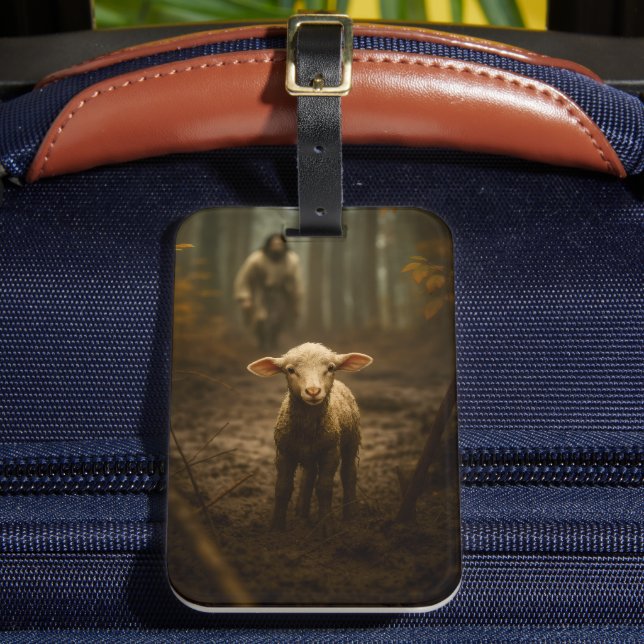 The Good Shepherd and the Lost Lamb – Jesus & Lamb Bagagebricka (Framsida Insitu 2)