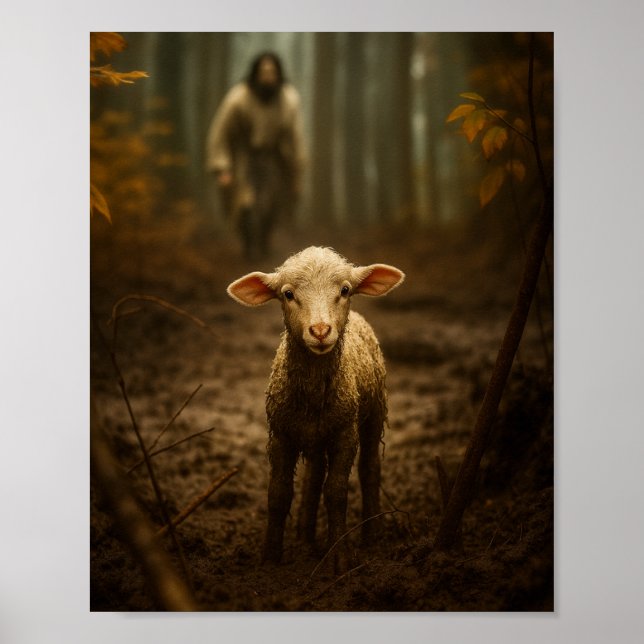 The Good Shepherd and the Lost Lamb – Jesus & Lamb Poster (Framsidan)