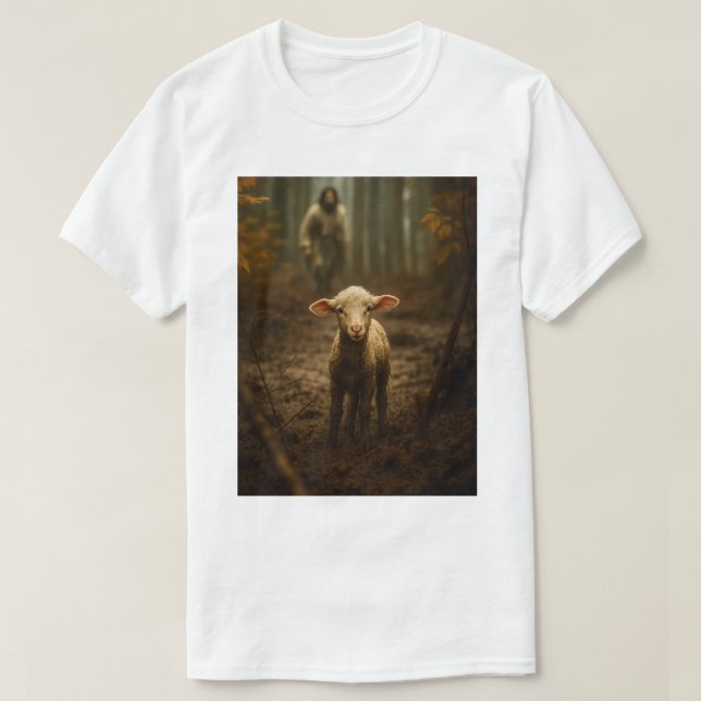 The Good Shepherd and the Lost Lamb – Jesus & Lamb T Shirt (Design framsida)