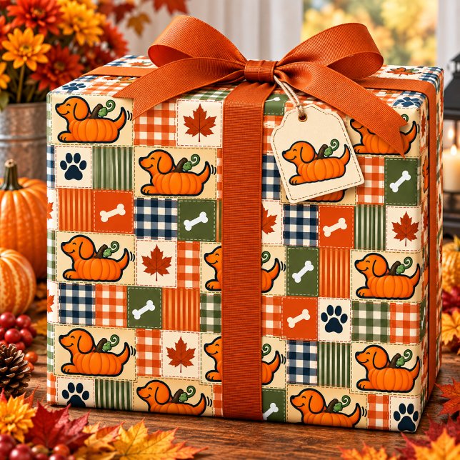 The Goodog™ Pumpkin Patchwork Valp Presentpapper (Skapare uppladdad)