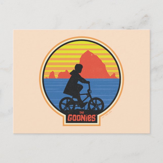 The Goonies Retro Mikey Riding Bike Grafisk Vykort (Framsida)