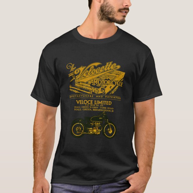 The Gorgeous Velocette Motorcycles Design by Motor T Shirt (Framsida)