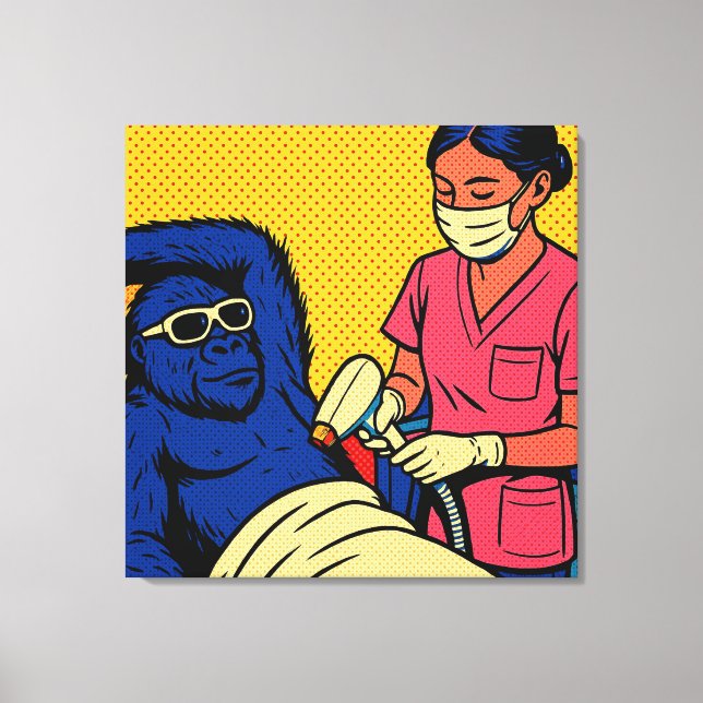  The Gorilla Who Goes to the Hair Removal Salon Canvastryck (Framsida)