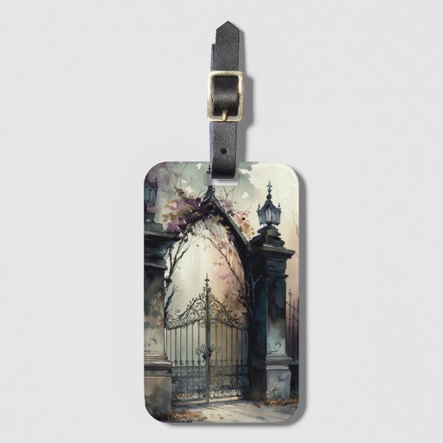 The Gothic Cemetery Gate Series Design 12 Bagagebricka (Framsida vertikal)