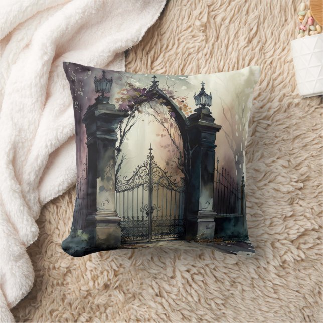 The Gothic Cemetery Gate Series Design 12 Kudde (Filt)