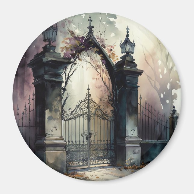 The Gothic Cemetery Gate Series Design 12 Magnet (Framsidan)