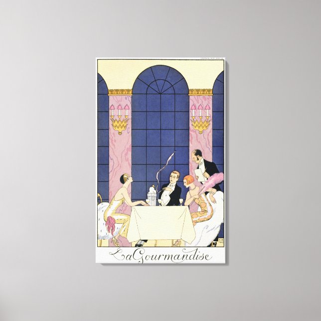The Gourmands, 1920-30 (pochoir print) Canvastryck (Framsida)