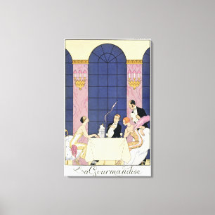 The Gourmands, 1920-30 (pochoir print) Canvastryck