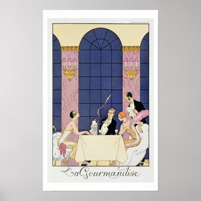 The Gourmands, 1920-30 (pochoir print) Poster (Framsidan)