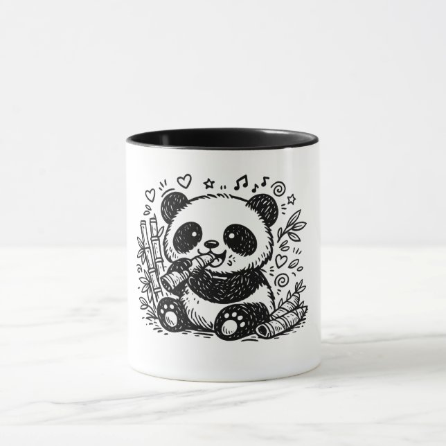 The Gourmet Panda: A Whimsical Bamboo Feast Mugg (Center)