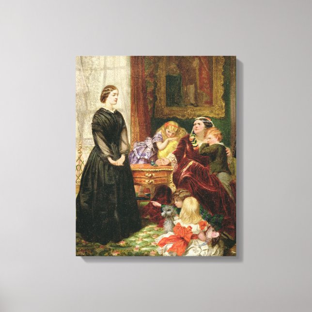 The Governess, 1860 (olja på canvas) Canvastryck (Framsida)