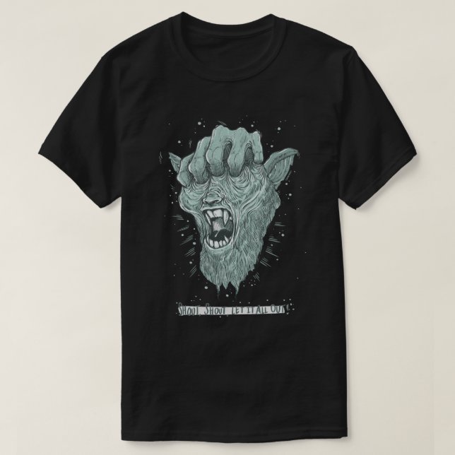 The Grabbing Hands. #shout #inblack T Shirt (Design framsida)