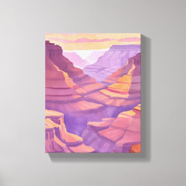 The Grand Canyon | Nationalpark Akvarell Canvastryck (Framsida)