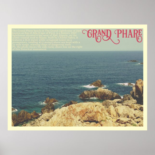 The Grand Phare beach shore line Jijel, Algeria Poster (Framsidan)