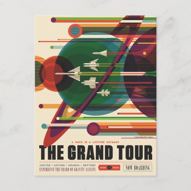 The Grand Tour - Retro NASA-resemästare Postkort Vykort (Framsida)