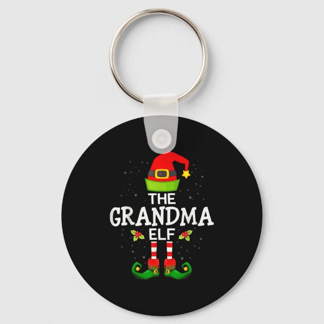 The Grandma Elf Christmas Family Matching Pajama  Nyckelring (Framsida)