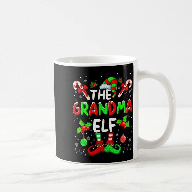 The Grandma Elf Costume Pajamas Pjs Christmas Xmas Kaffemugg (Höger)