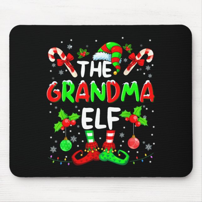 The Grandma Elf Costume Pajamas Pjs Christmas Xmas Musmatta (Framsidan)