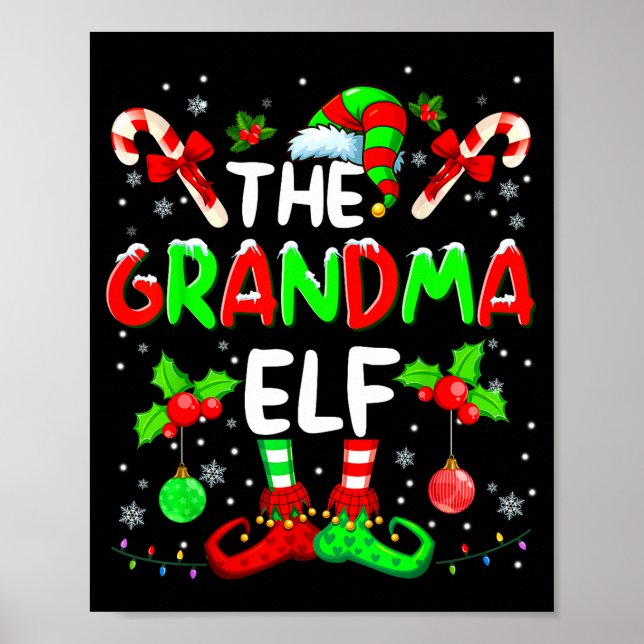 The Grandma Elf Costume Pajamas Pjs Christmas Xmas Poster (Framsidan)