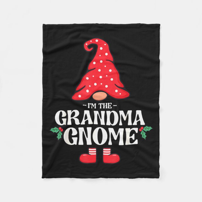 The Grandma Gnome Funny Family Matching Group Chri Fleecefilt (Framsidan)