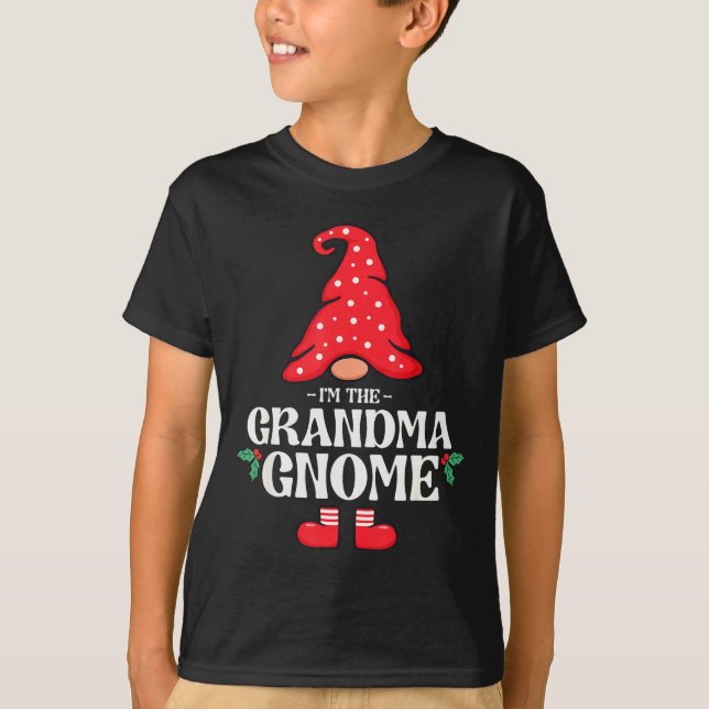 The Grandma Gnome Funny Family Matching Group Chri T Shirt (Framsida)