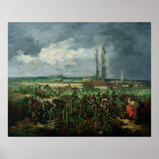 The Grape Harvest at Argenteuil, 1875 Poster (Framsidan)