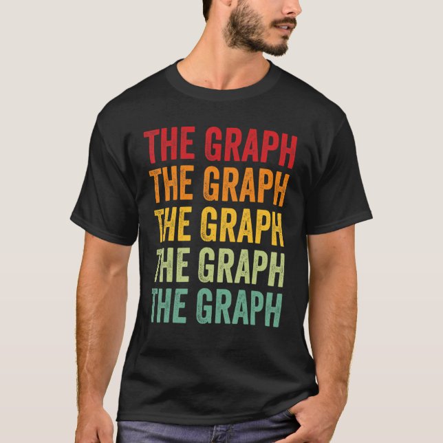 The Graph Krypto Regnbåge Text Design T Shirt (Framsida)
