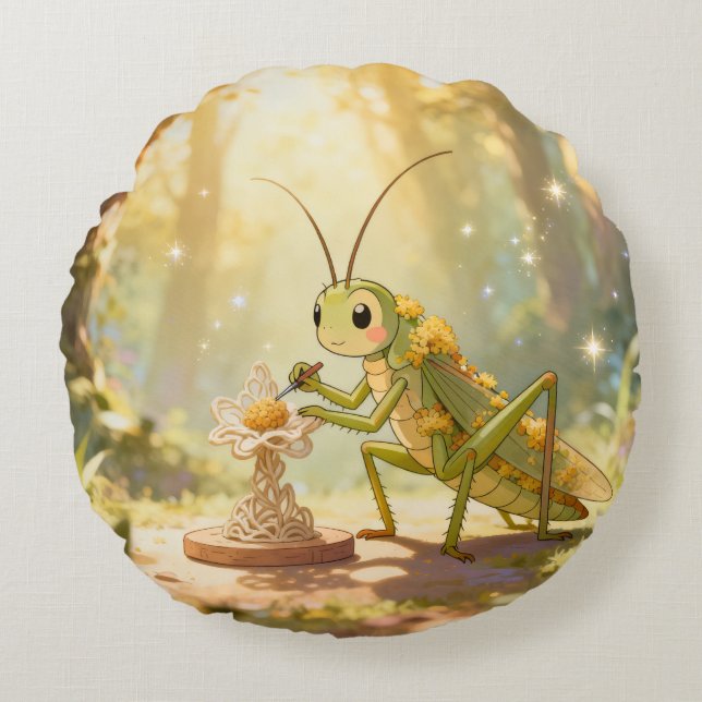 The Grasshopper and the Nectar Artwork.1 Rund Kudde (Framsidan)