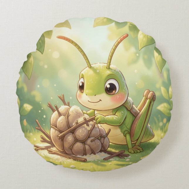 The Grasshopper and the Nectar Artwork.5 Rund Kudde (Framsidan)