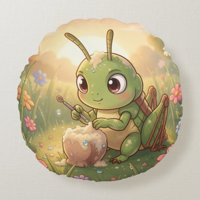 The Grasshopper and the Nectar Artwork.6 Rund Kudde (Framsidan)
