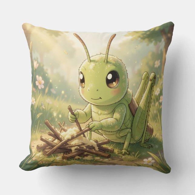 The Grasshopper and the Nectar Artwork Kudde (Framsida)